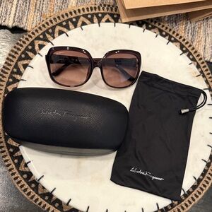 Salvatore Ferragamo Brown Gradient Oversized Women's Sunglasses